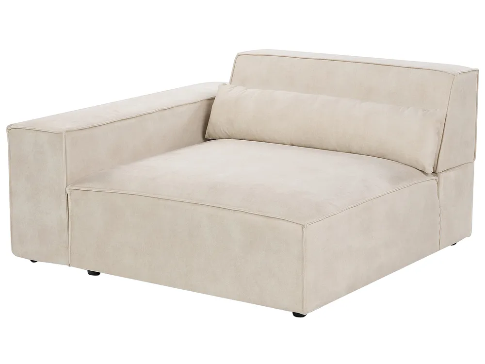 Modular Corner Sofa 4 Seater HELLNAR with Ottoman Velvet Light Beige Left Hand_911176