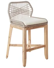 Set of 2 Garden Bar Chairs TALAMONE Acacia Wood Beige_935397