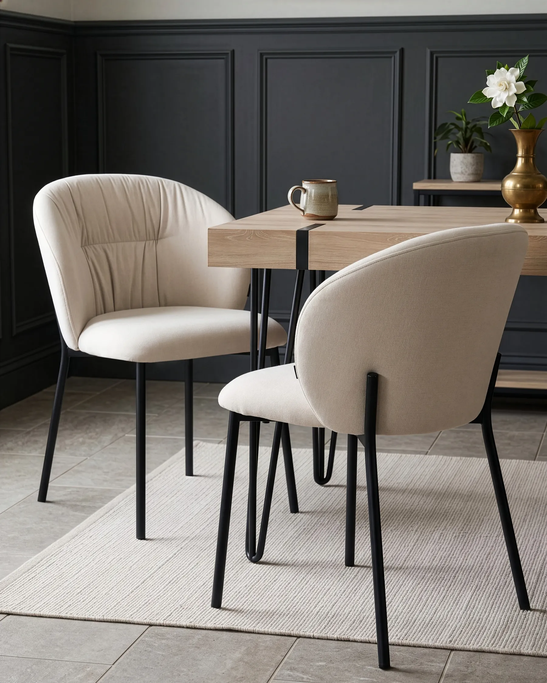 Set of 2 Dining Chairs MESA Fabric Light Beige_1103929