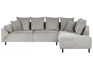Corner Sofa 4 Seater LUNNER Corduroy Light Grey Left Hand_964812