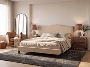 Bed Fabric MONTPELLIER 160 x 200 cm (EU King Size) Beige_709029