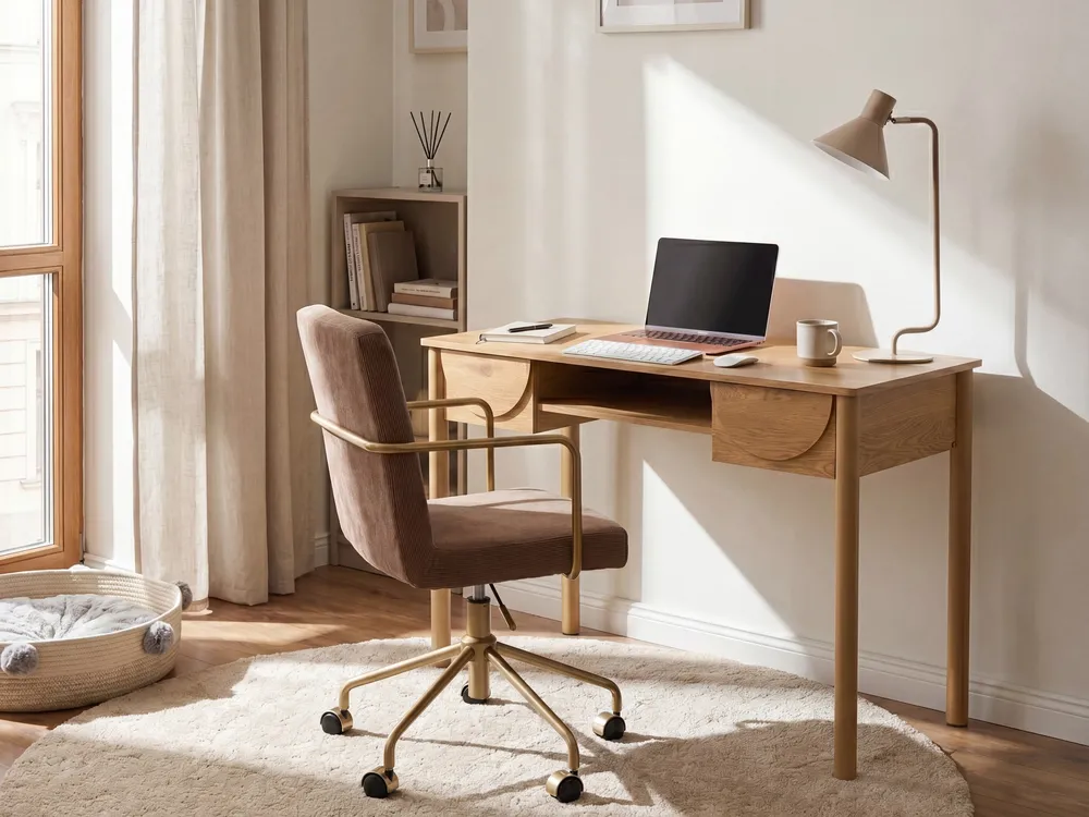 Home Office Desk SENDRA 140 cm 50 cm Light Brown