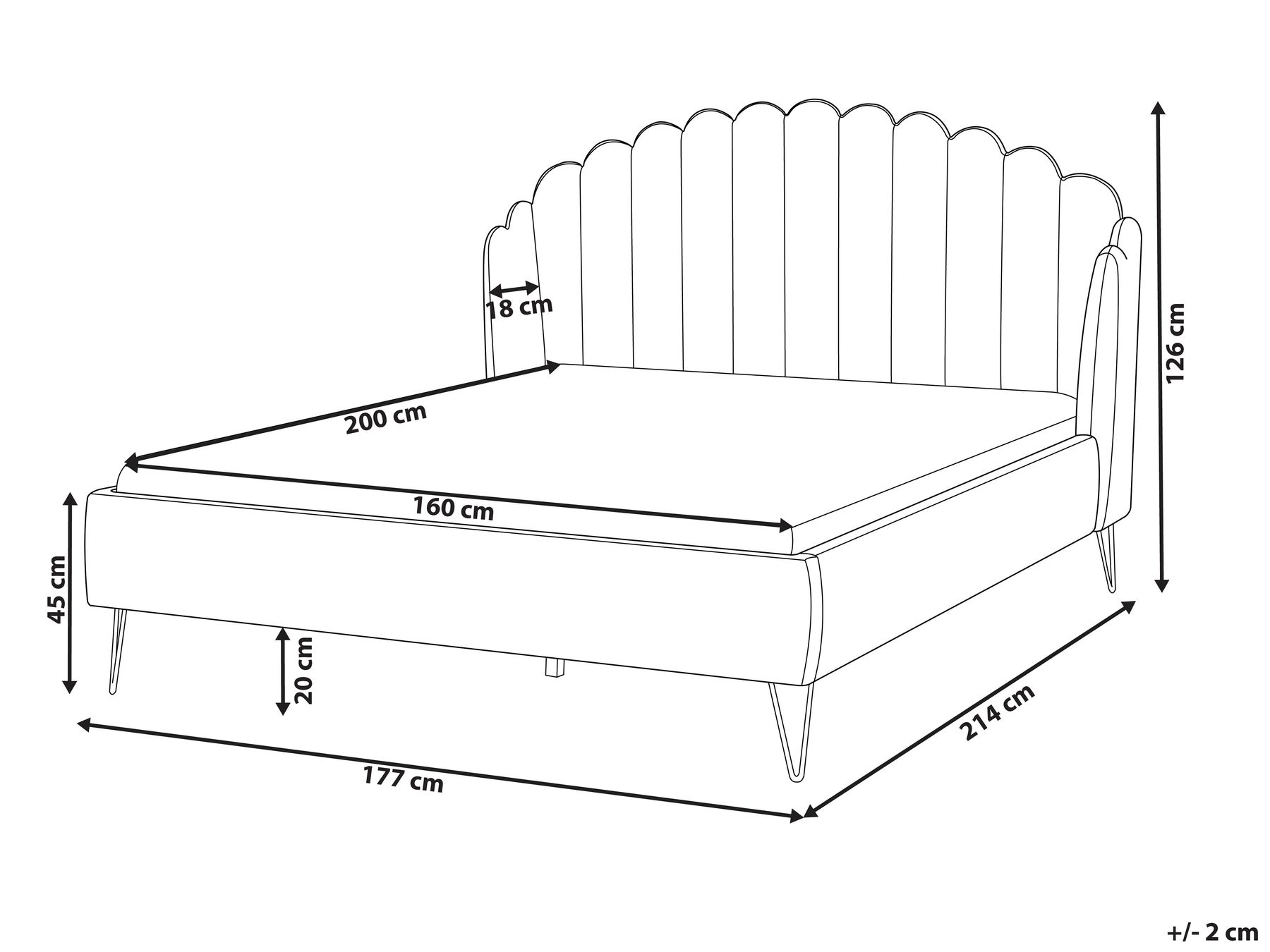 Bed Velvet AMBILLOU 160 x 200 cm (EU King Size) Taupe_902471