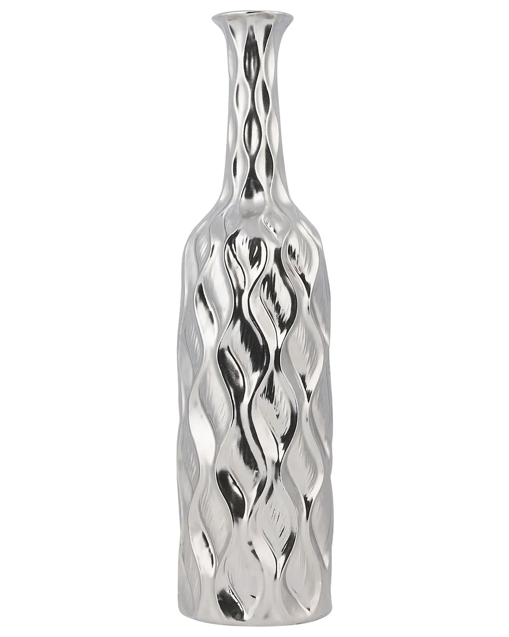 Decorative Vase BASSANIA 45 cm Stoneware Silver