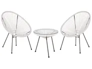 Bistro Set ACAPULCO II PE Rattan White_811580
