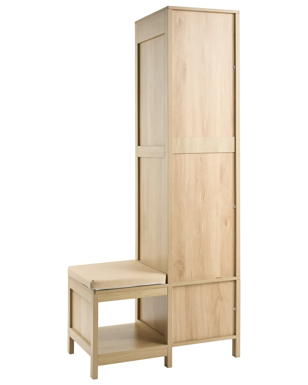 Hallway Wardrobe with Bench GRAFTON Light Brown_1080328