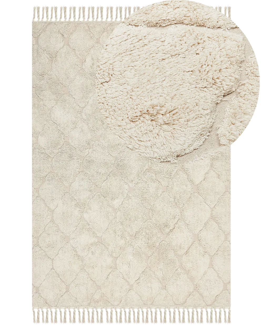 Cotton Area Rug Beige SILCHAR Various Sizes