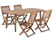Garden Dining Set 4 Seater PARAGGI Certified Acacia Wood Dark Brown_928530