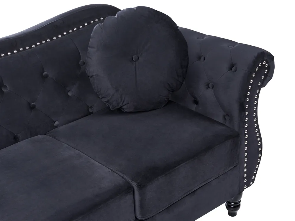 Living Room Set 5 Seater SKIEN Velvet Black_743296