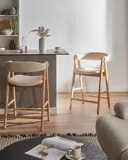 Set med 2 barstolar DAY Bouclé Ljusbrun/ Ljusbeige_1060314