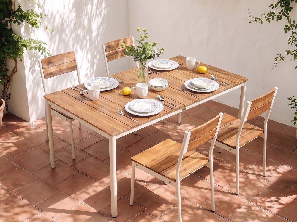 Outdoor Dining Table for 6 GIOVINAZZO 180 cm 90 cm Acacia Wood Brown