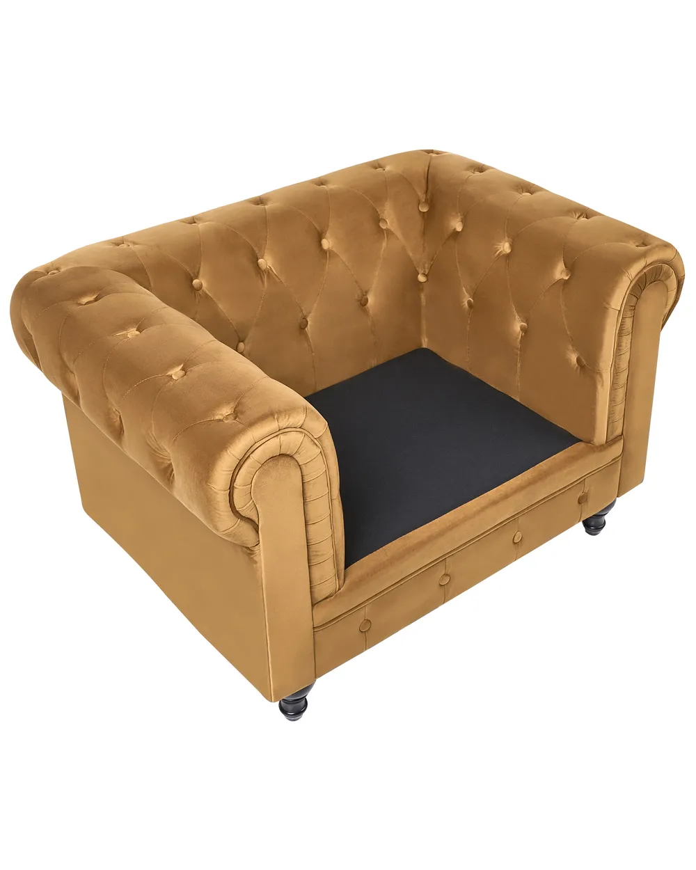 Fåtölj CHESTERFIELD Sammet Guld_1041642