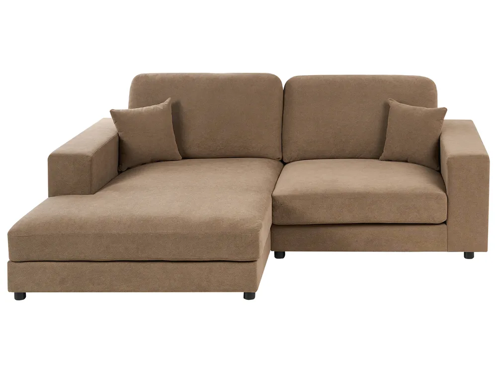Corner Sofa 3 Seater LOFOTEN Fabric Brown Right Hand