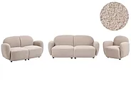 Living Room Set 6 Seater JULE Boucle Beige_1125985