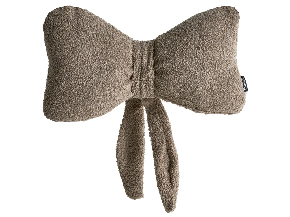 Set med 3 dekorativa kuddar WINTERLAND 30 x 35 cm 45 x 25 cm Bouclé Taupe Julmotiv_1032961