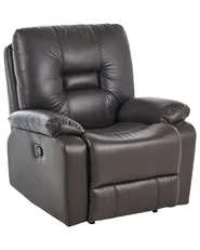 Recliner Chair BERGEN with Footrest Faux Leather Brown_681456