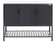 2 Piece Outdoor Kitchen Set with Bar Table MAENZA Black Metal_981492
