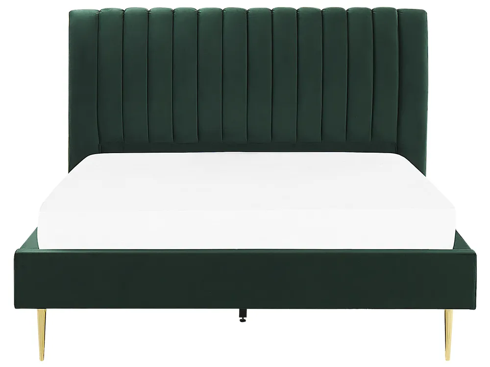 Bed Velvet MARVILLE 180 x 200 cm (EU Super King) Emerald Green_836011