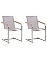 Set of 2 Garden Chairs COSOLETO Stainless Steel Beige