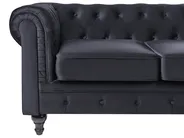 Soffa 3-sits CHESTERFIELD Sammet Svart_1065197