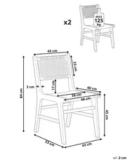 Set med 2 matstolar OZELLA Trä Ljusbrun/ Beige_985727