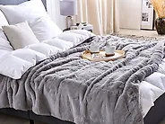 Blanket CHAAB 200 x 220 cm Light Grey_1180287