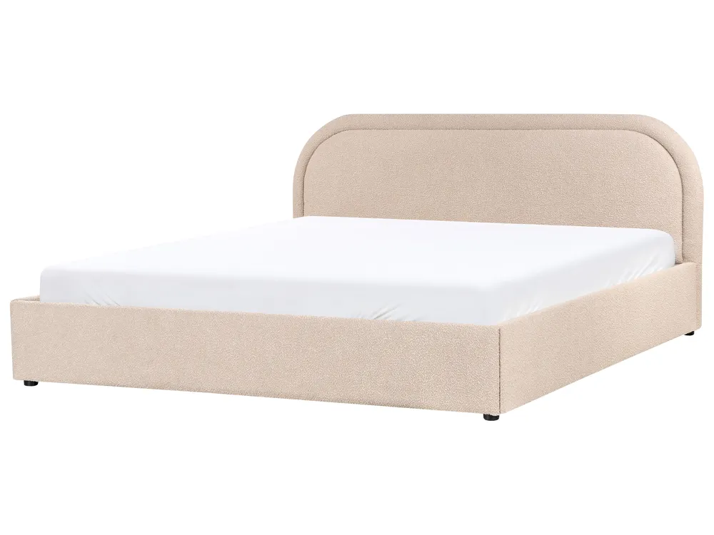 Säng med förvaring QUILLIEN Bouclé Beige 180 x 200 cm_989913