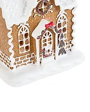 Set med 3 juldekorationer LED RIMPI 21/25/26 cm Hus Brun_1175178