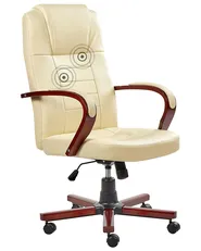 Massagestol DIAMOND med uppvärmning Läder Beige_706951