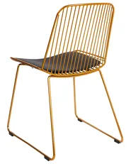 Set med 2 matstolar PENSACOLA Metall Guld_907470