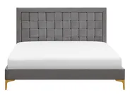 Bed Velvet LIMOUX 140 x 200 cm (EU Double) Grey_767419