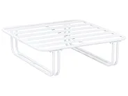 Garden Lounge Set with Table and Ottoman 3 Seater CAMEROTA  Metal White_1159158