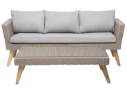Garden Lounge Set with Table 5 Seater VITTORIA PE Rattan Grey_745855