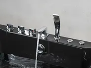 Corner Hot Tub with LED HAWES 1800 x 900 mm Black_1033651