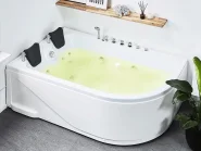 Hörnbubbelbadkar med LED CALAMA 1800 x 1200 mm Vit Högervänd_780953