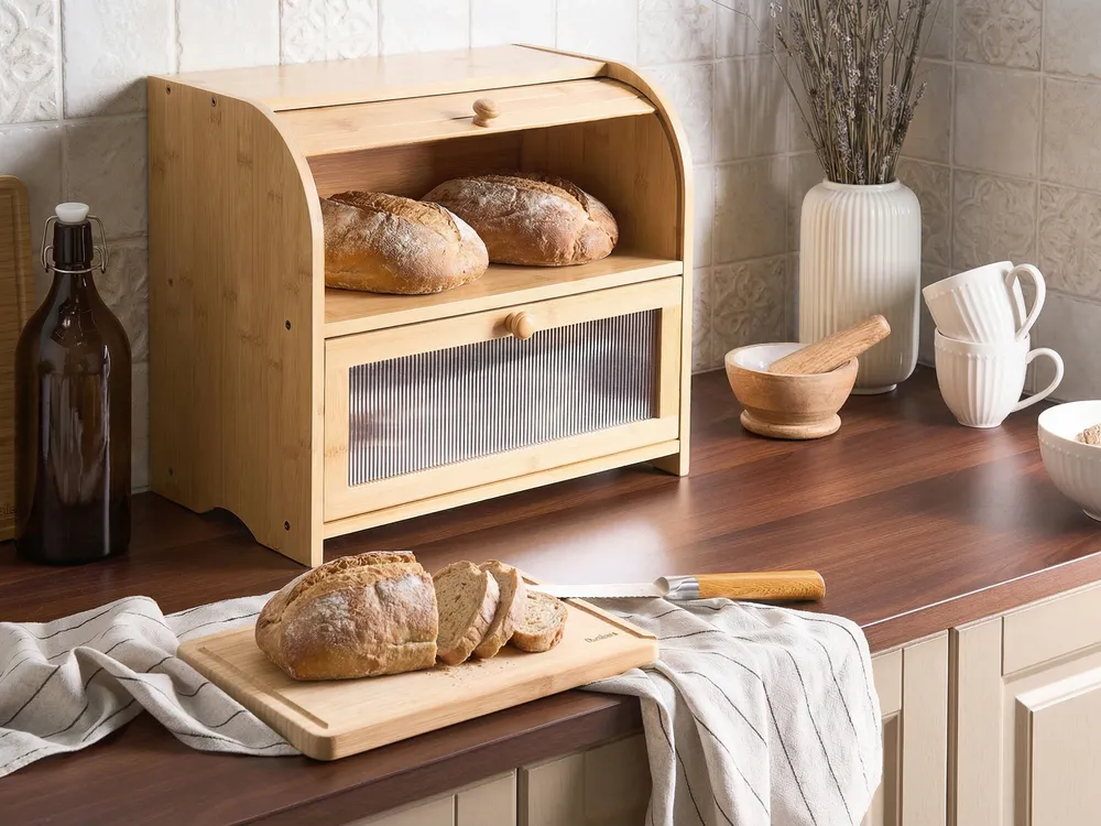 Bread Bin LEVAIN Bamboo Light Brown