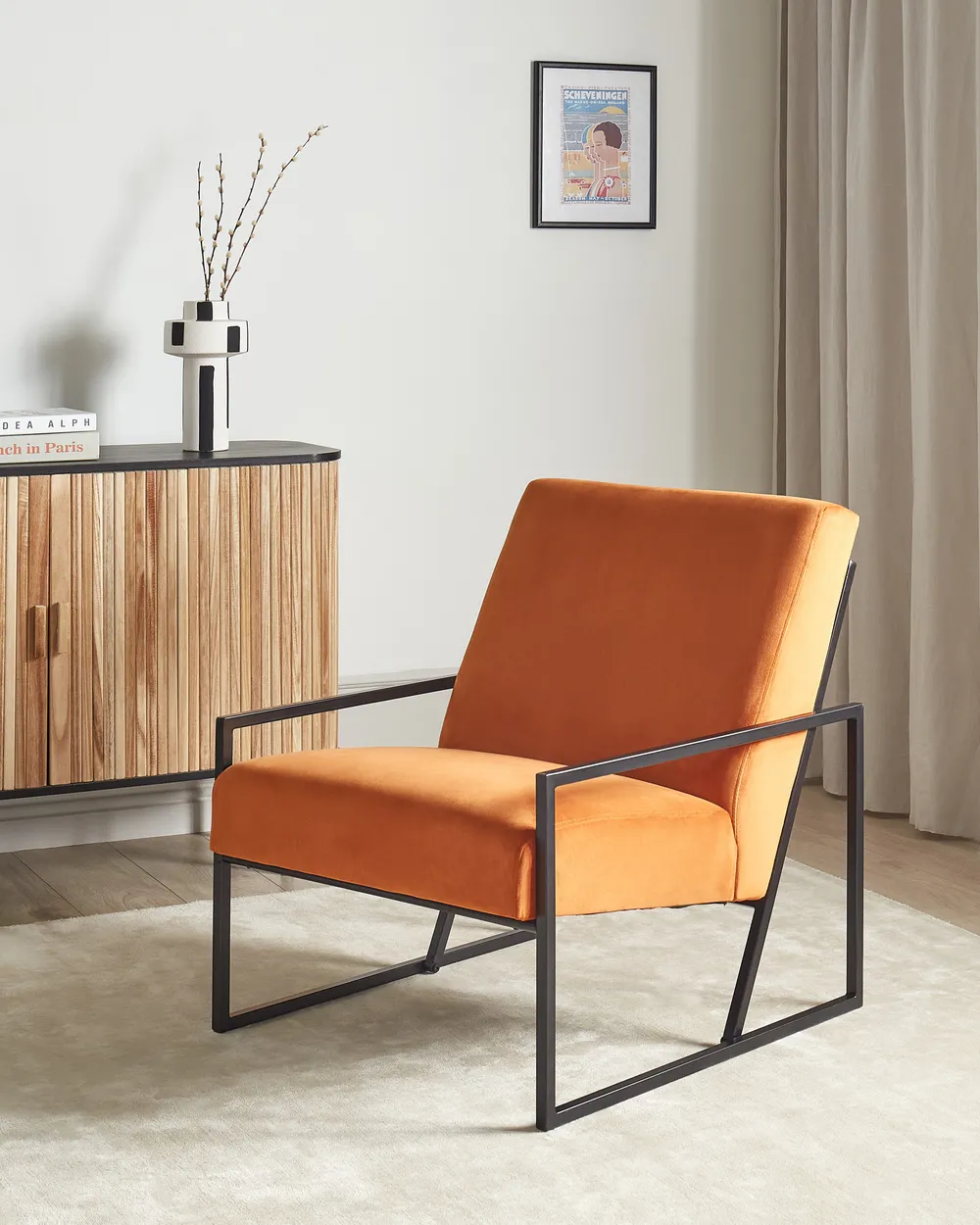 Armchair DELARY Velvet Orange