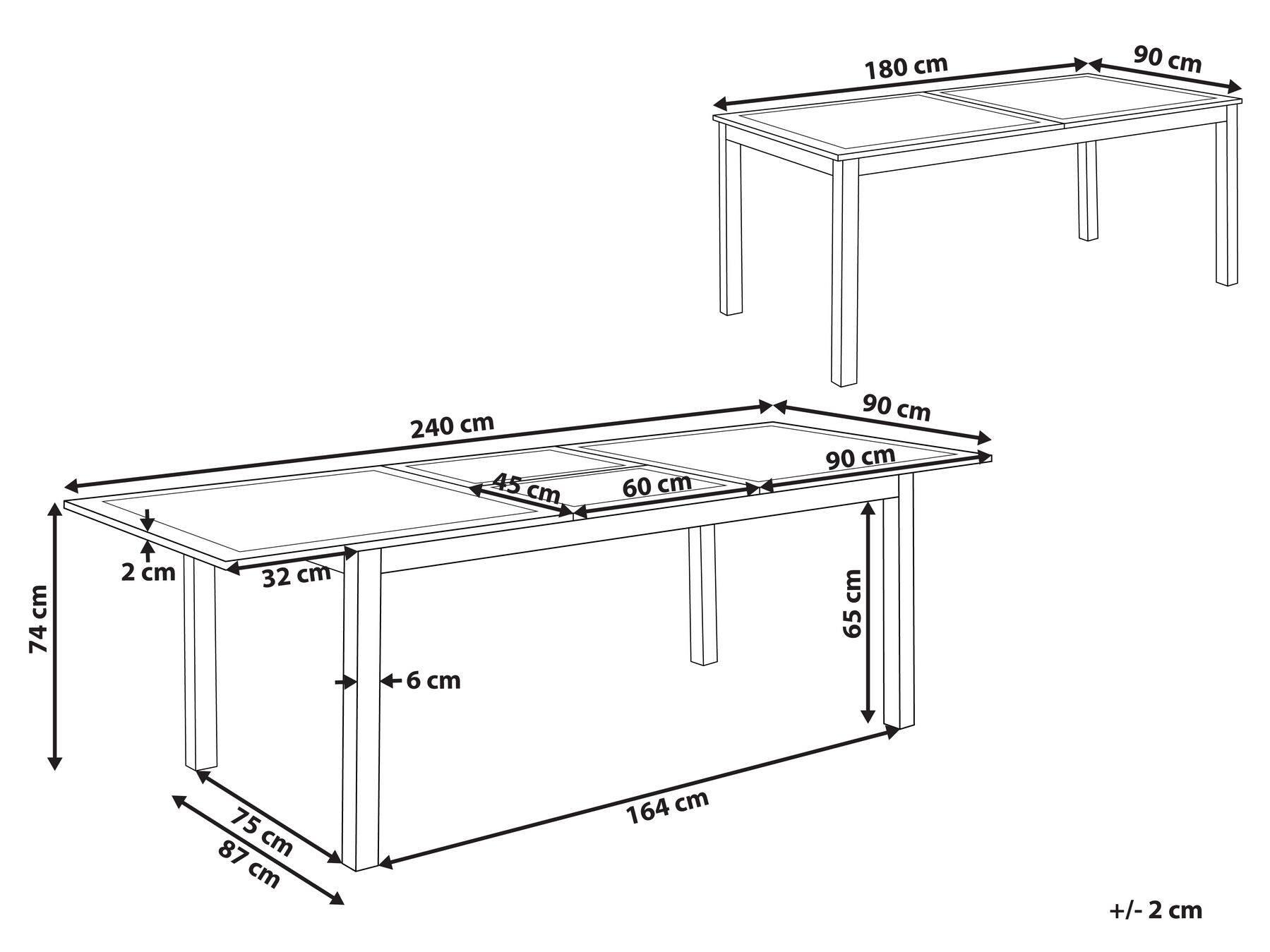 Utdragbart trädgårdsmatbord SKALOMA 180/240 cm 90 cm Metall Vit_921985