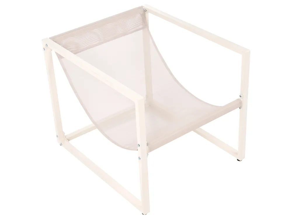 Garden Lounge Set with Table 4 Seater GARDA Metal Beige_1021309
