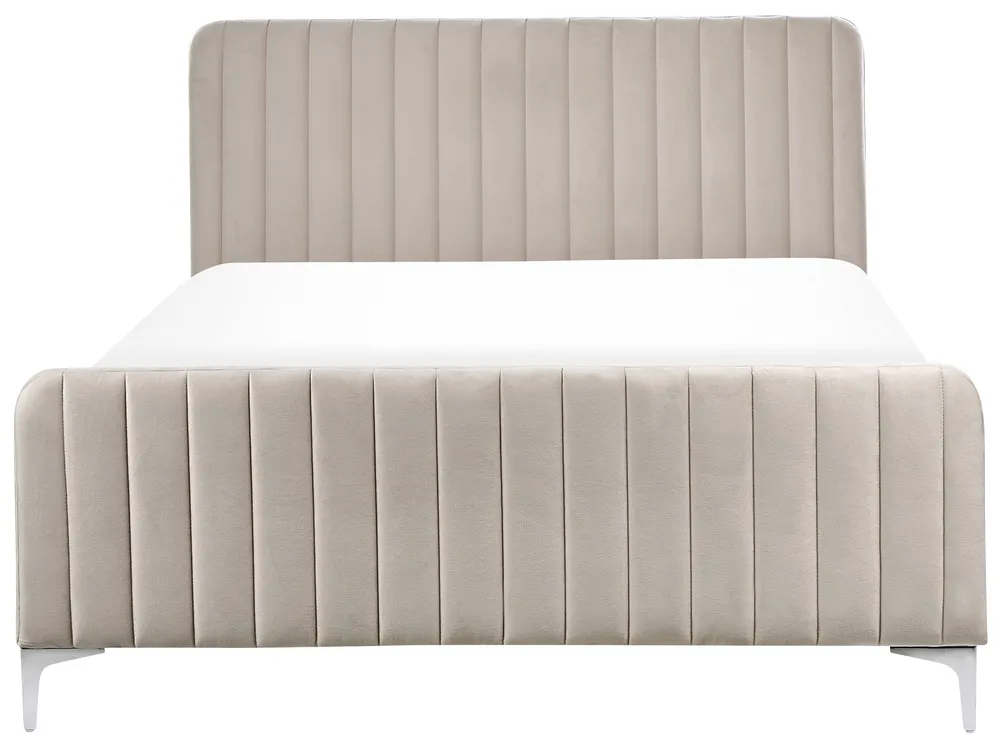 Bed Velvet LUNAN 140 x 200 cm (EU Double) Taupe_803454