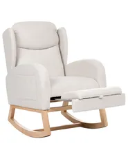 Rocking Chair HASLEV  with Footrest Boucle Off-White_1072205