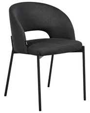 Set of 2 Dining Chairs PENNY Fabric Black_1007363