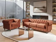 Armchair CHESTERFIELD Velvet Golden Brown_1033566