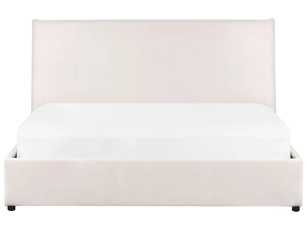Säng med förvaring LAVAUR Sammet Off-White 160 x 200 cm_870930