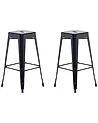 Set med 2 barstolar CABRILLO Metall Svart