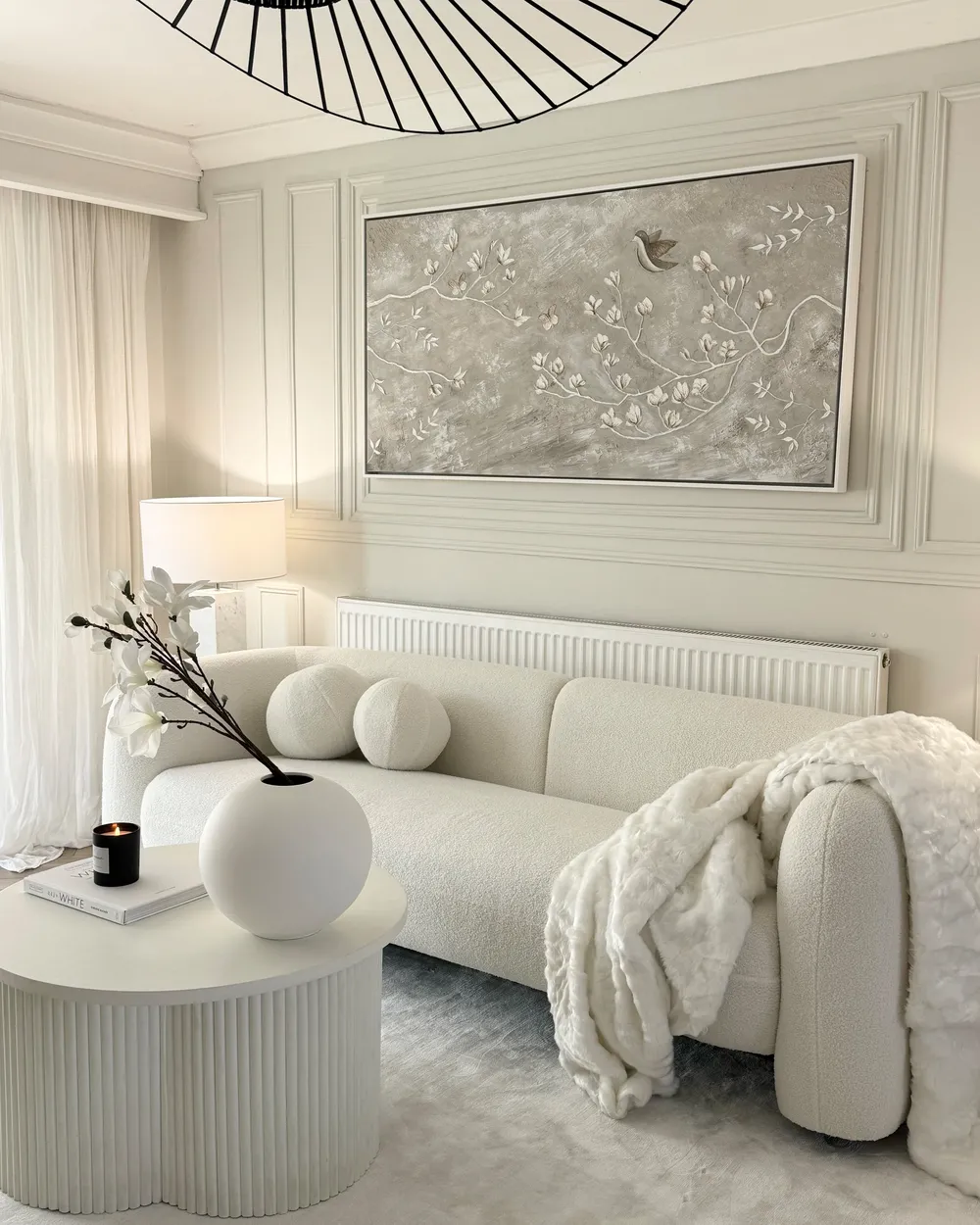 Sofa 3 Seater LEIREN Boucle White_900444