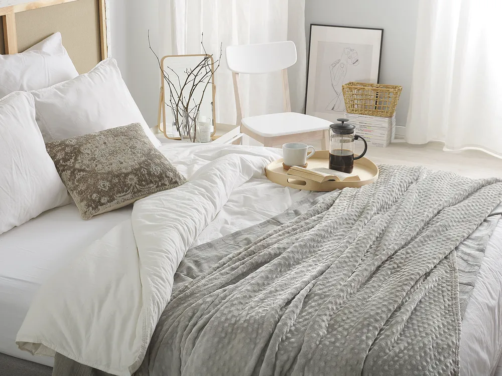 Blanket SAMUR 150 x 200 cm Light Grey