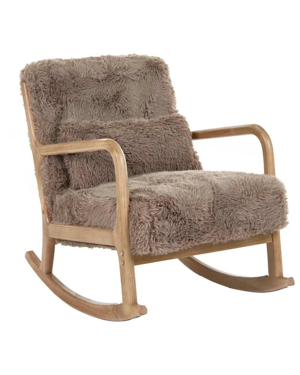Rocking Chair SKOVDE Faux Fur Taupe_1098797