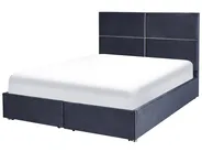 Ottoman Bed VERNOYES Velvet Black 160 x 200 cm (EU King Size)_861448
