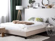 Bed without Headboard Fabric ROANNE 180 x 200 cm (EU Super King) Beige_873053